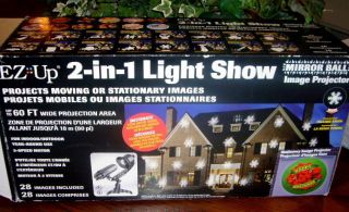 EZ Up 2 in 1 Light Show Moving Image Christmas Holiday Projector