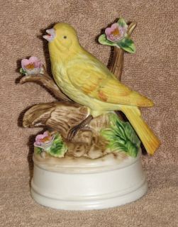 Milano Porcelain Yellow Canary Bird Sculpture by Eda Mann  Music Box 5