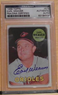 2011 Leaf Ink Baseball Cuts Earl Weaver 1969 Topps Autograph PSA DNA