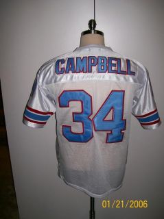 Earl Campbell Unsigned T B Houston Oilers White Jersey
