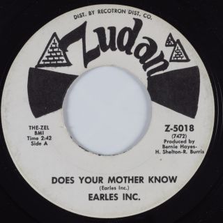 Sweet Soul Funk 45 EARLES INC Does Your Mother Know ZUDAN HEAR