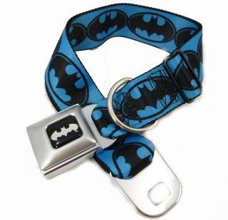 Batman Blue Logo Seat Belt Buckle Dog Collars or Leash 4 Sizes Buckle