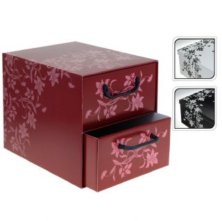 Italian Floral Cardboard Storage Box Drawers Cabinet Unit Bedroom