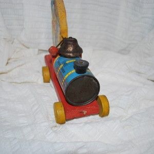 Vintage Fisher Price Pull Toy Donald Duck Choo Choo Train Engine with