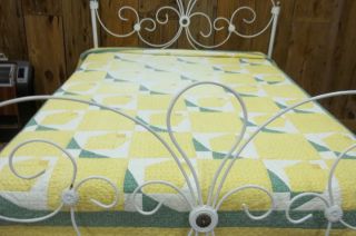  Vintage Pieced Tulip Quilt Yellow and Green