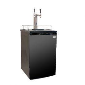 Kegco K199B 2 Dual Faucet Kegerator with Black Cabinet and Door