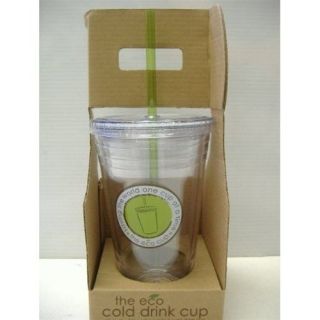 Eco Cold Drink Cup Insulated Double Wall Reusable Straw