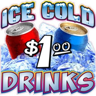 14 Ice Cold Drinks Soda Pop Cool Concession Trailer Food Truck