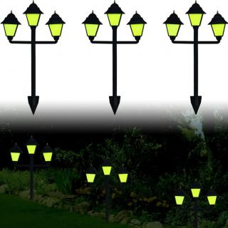 Set of 3 Solar Glow in the Dark Classic Lamp Style Luminaries Lanterns