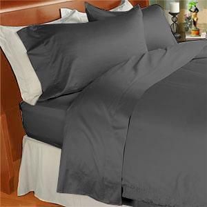 1000TC 1pc Fitted Sheet 100 Egyptian Cotton Solid Gray Choose Size