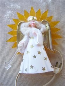 Vintage Glo Lite Angel Glo Tree Topper Radiant Ray Angel with Sun