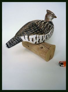Carved Grouse Carving Eastport Maine Art Partridge