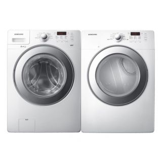  Samsung Neat White Washer and Electric Dryer WF231ANW DV231AEW