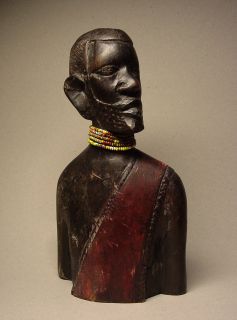  AFRICAN TRIBAL ELDER MAKONDE HAND CARVED EBONY WOOD. Circa 1900s