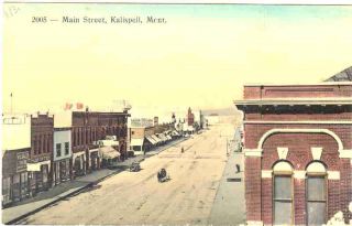 MONTANA Kalispell Main Street c 1910 h c POSTCARD
