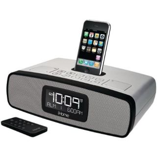iHome IP90SK iPod iPhone Dual Alarm Clock Radio Silver