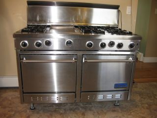 48 Stainless Steel Viking Range. Dual oven. 6 burners & griddle.