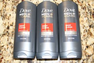DOVE MEN CARE BODY AND FACE WASH DEEP CLEAN 13 5FL OZ EACH NEW