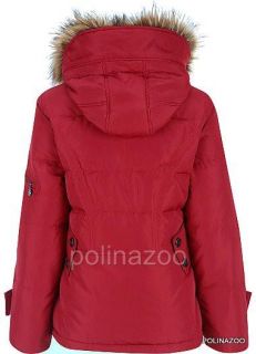 Calvin Klein Coat Hooded Puffer Red Down Jacket Coat 2012