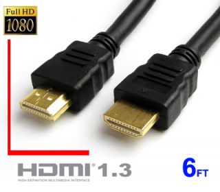   1080p Gold HDMI 1 3 Cable 6 FT for HDTV Blue Ray DVD HD Video Media