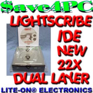 Liteon 22x DVD Player Recorder PC Burner w Lightscribe