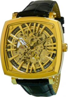 THIS IS A BRAND NEW AUTHENTIC ADEE KAYE MENS GOLDTONE SKELETON DIAL