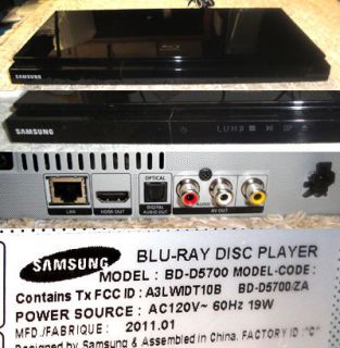 Samsung BD D5700 WiFi Blu Ray DVD Player BDD5700 w Remote