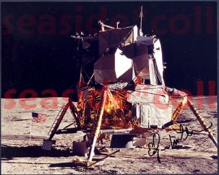 Astronaut Ed Mitchell Autograph Lunar Module Antares American Flag