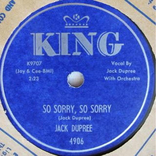 Jack Dupree King 4906 Overhead Blues Piano Guitar Harp