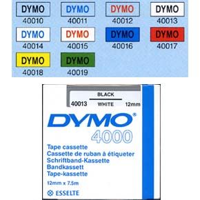Dymo 4012 Tape Cassette Dymo 4000 Printer Red Clear
