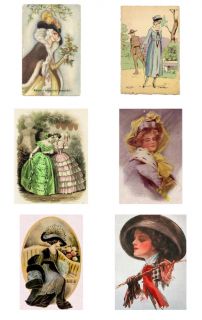  WOMEN LADIES ILLUSTRATION Images Drawings Clipart CD JPEG Flapper Hats