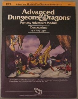   and Dragons Adventure Module Dungeonland by E Gary Gygax 2nd Edition