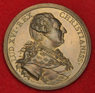 1783 Royal France Louis XVI Peace Treaty of Paris Bronze Medal