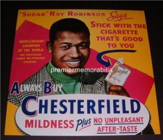 Boxing Legend Sugar Ray Robinson Advertising Chesterfield Cigarettes