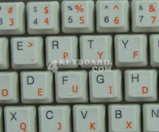 Dvorak Simplified Transparent Keyboard Stickers Orange