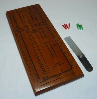 Vintage Wood Drueke 2 Track Cribbage Board 1150 Excellent Condition
