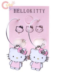 Sanrio Hello Kitty Earring Hoop Enamel w Rhinestone