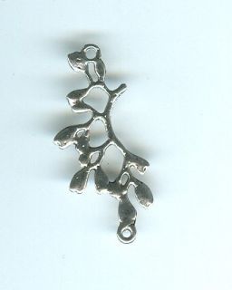 20 Silver Plated Branch Leaves Connector Findings