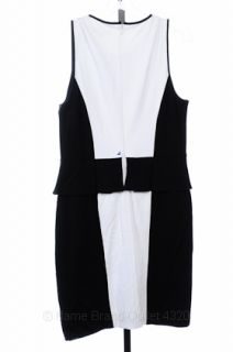 Cynthia Steffe 10 M Black White Colorblock Slvls Peplum Dress $295