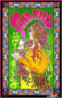 Pink Floyd Marquee Club 1966 Concert Poster by 60s Artist Bob Masse