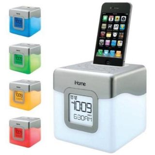 iHome LED Color Changing Dual Alarm Clock Speaker System for iPhone