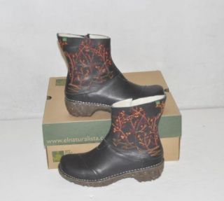 El Naturalista Size 7.5 Iggdrasil Black Embroidered Boots N137