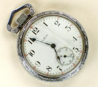  Antique Elgin 16S Railroad Pocket Watch 61U