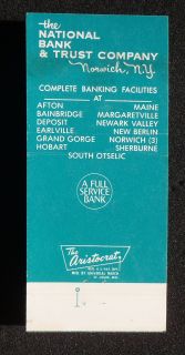  The National Bank Afton Deposit Earlville Sherburne Norwich NY
