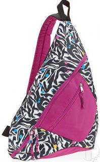 New Eastsport Trapezoid Zebra Pink Backpack Book Bag Single Strap Tote
