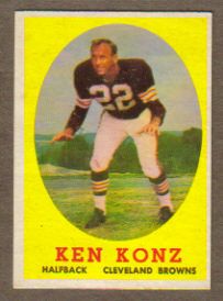  1958 Topps Football 26 Ken Konz Browns EX MT