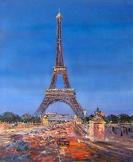  Art Oil Painting Modern Decor Hand Painted Paris Eiffel Tower