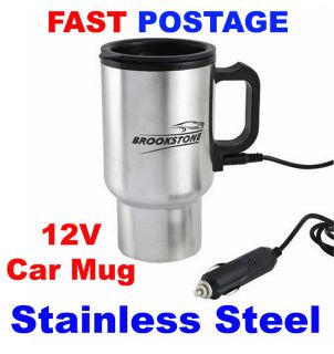  Heated Warm Stainless Steel Travel Electric Mug Kettle Jug BN