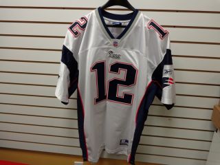 Tom Brady New England Patriots Authentic #12 White Reebok Jersey Size