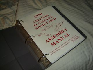 1970 Chevelle El Camino Monte Carlo Factory Assembly Manual Loose Leaf